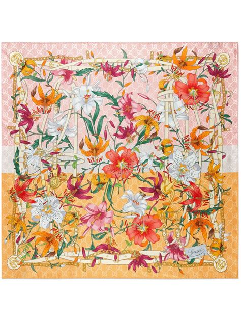 gucci stampa fiori|foulard gucci donna.